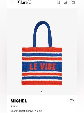 Clare V. Michel Bag in Cobalt/Poppy Le Vibe